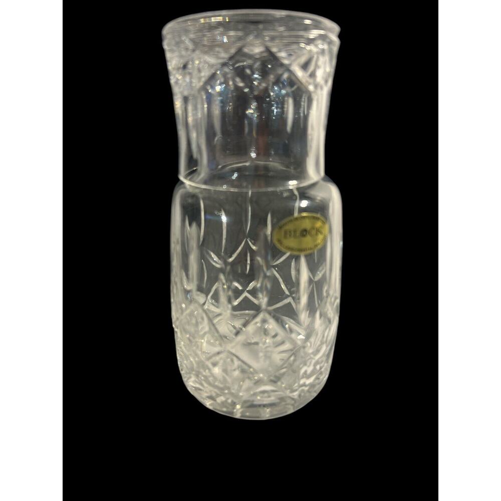 Block 24% Full Lead Crystal mouth blown, hand cut Bedside Water Carafe Decanter